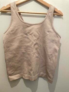 a new day Ribbed Crop Tank Top in light tan